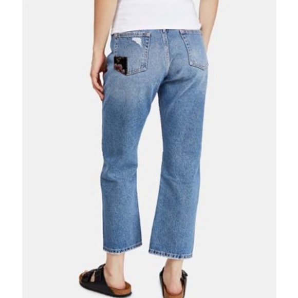 Free People Poppy Patch Ankle Jeans. 26 - Picture 2 of 8